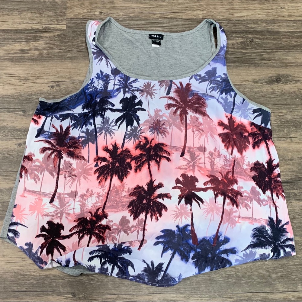 Torrid Palm Tree Sleveless Blouse